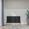 1230mm (w) x 600mm (h) "Tower" Single Panel Black Horizontal Aluminium Radiator (13 Extrusions)