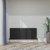 1420mm (w) x 600mm (h) "Tower" Single Panel Black Horizontal Aluminium Radiator (15 Extrusions)