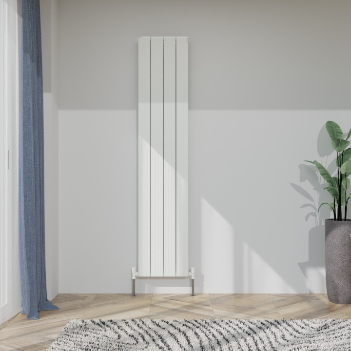 375mm (w) x 1800mm (h) Tower Bold Double Panel White Vertical Aluminium Radiator (8 Extrusions)