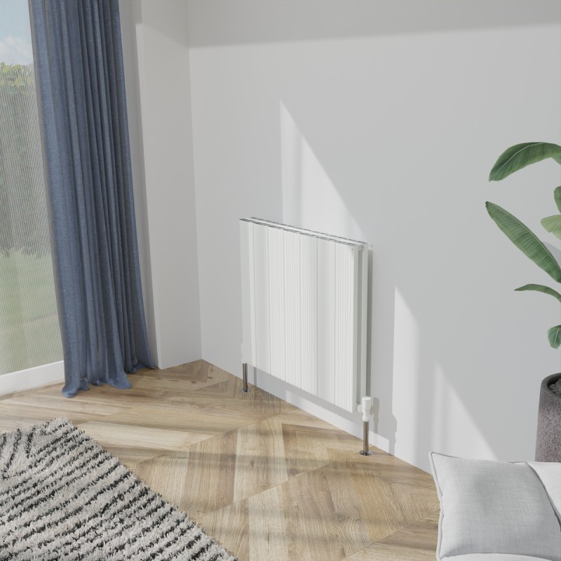 660mm (w) x 600mm (h) "Tower Bold" Double Panel White Horizontal Aluminium Radiator (14 Extrusions)