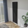 565mm (w) x 1800mm (h) "Tower Bold" Double Panel Black Vertical Aluminium Radiator (12 Extrusions)