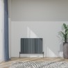 850mm (w) x 600mm (h) "Tower Bold" Double Panel Anthracite Horizontal Aluminium Radiator (18 Extrusions)