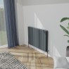 850mm (w) x 600mm (h) "Tower" Double Panel Anthracite Horizontal Aluminium Radiator (18 Extrusions)