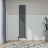 375mm (w) x 1800mm (h) "Tower" Double Panel Anthracite Vertical Aluminium Radiator (8 Extrusions)