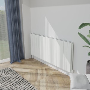 1420mm (w) x 600mm (h) "Tower" Double Panel White Horizontal Aluminium Radiator (30 Extrusions)