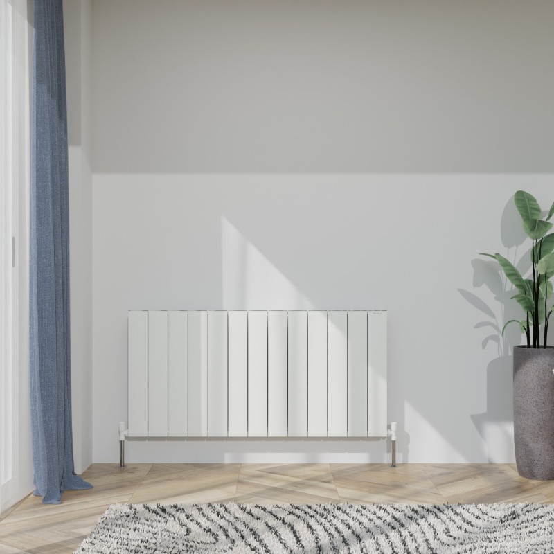 1230mm (w) x 600mm (h) "Tower" Double Panel White Horizontal Aluminium Radiator (26 Extrusions)