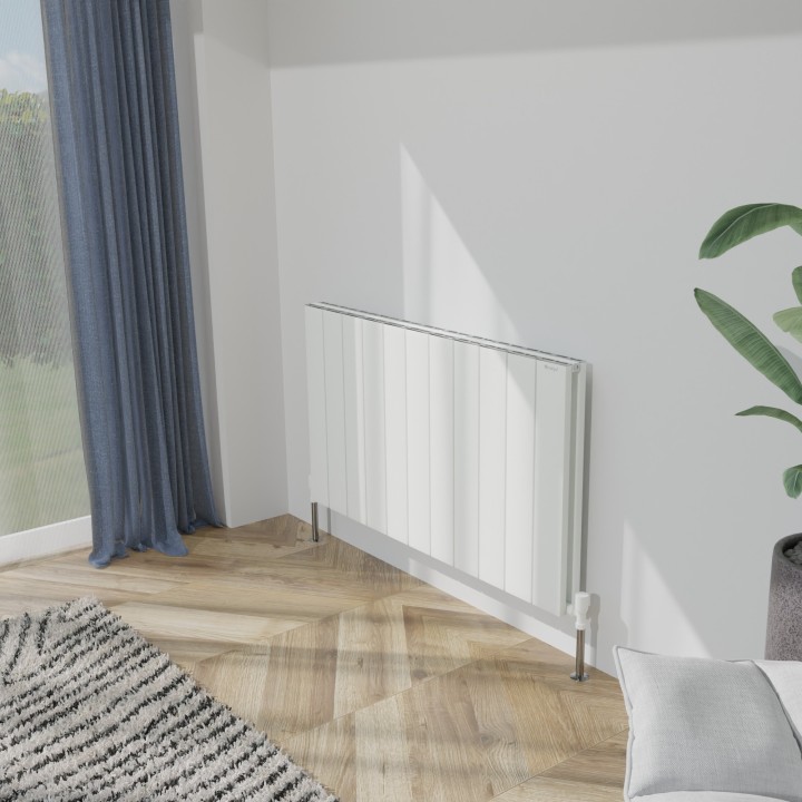 1040mm (w) x 600mm (h) Tower Double Panel White Horizontal Aluminium Radiator (22 Extrusions)