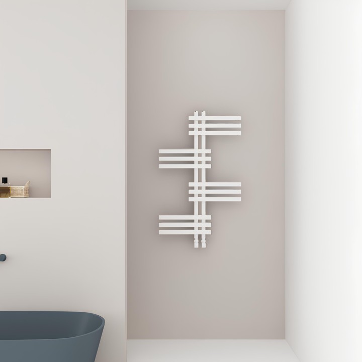 500x852mm Carisa Unico White Towel Rail