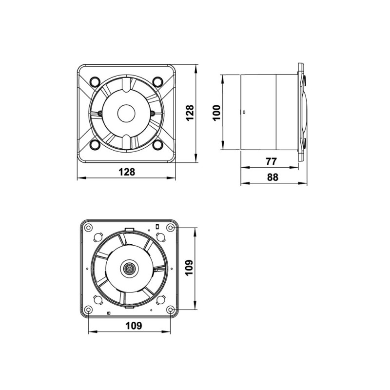 100mm Turbo Bathroom Extractor Fan with Timer – 4 Cover Colour Options