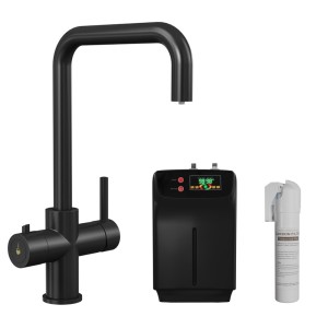 Black 3-in-1 Instant Boiling Water Kitchen Tap – 2.4L Digital Boiler, Filter & 360° Swivel