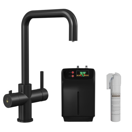 Black 3-in-1 Instant Boiling Water Kitchen Tap – 2.4L Digital Boiler, Filter & 360° Swivel