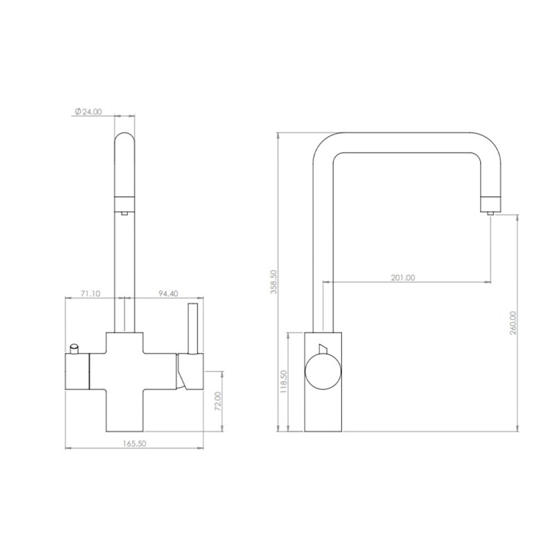 Brushed Brass 3-in-1 Instant Boiling Water Kitchen Tap – 2.4L Digital Boiler, Filter & 360° Swivel