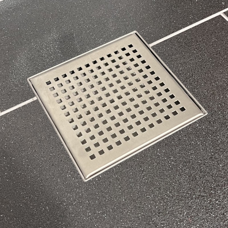 200mm Square Stainless Steel Wetroom Drainage Gully