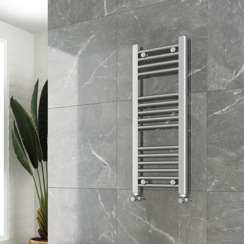 300mm (w) x 800mm (h) "Straight Chrome" Towel Rail