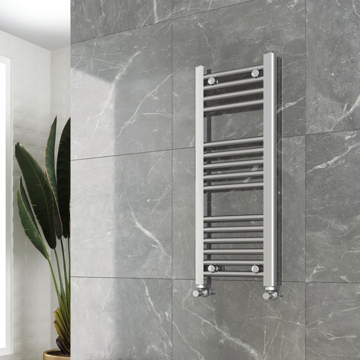 300mm (w) x 800mm (h) "Straight Chrome" Towel Rail - Insitu