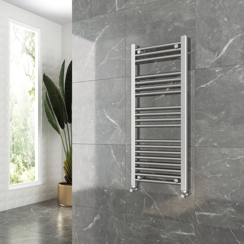 400mm (w)  x 1000mm (h) "Straight Chrome" Towel Rail