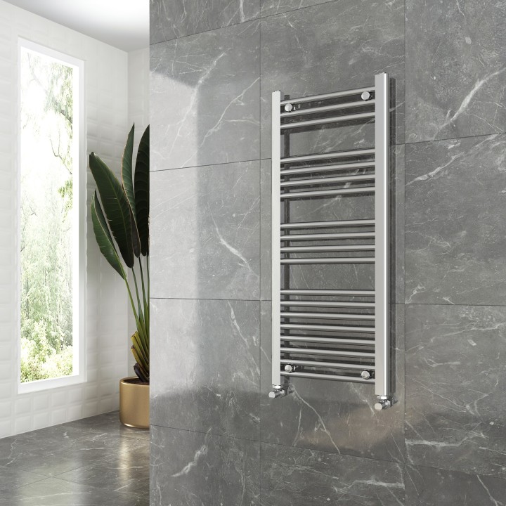 400mm (w)  x 1000mm (h) "Straight Chrome" Towel Rail - Insitu