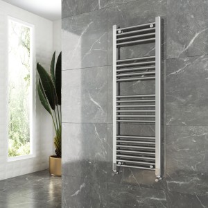 400mm (w)  x 1200mm (h) Straight Chrome Towel Rail