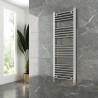 400mm (w)  x 1200mm (h) "Straight Chrome" Towel Rail