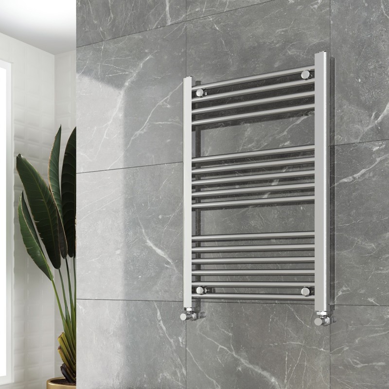 500mm (w)  x 800mm (h) "Straight Chrome" Towel Rail