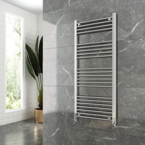 500mm (w)  x 1200mm (h) Straight Chrome Towel Rail