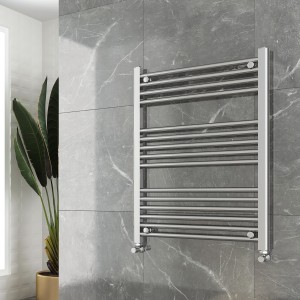 600mm (w)  x 800mm (h) Straight Chrome Towel Rail