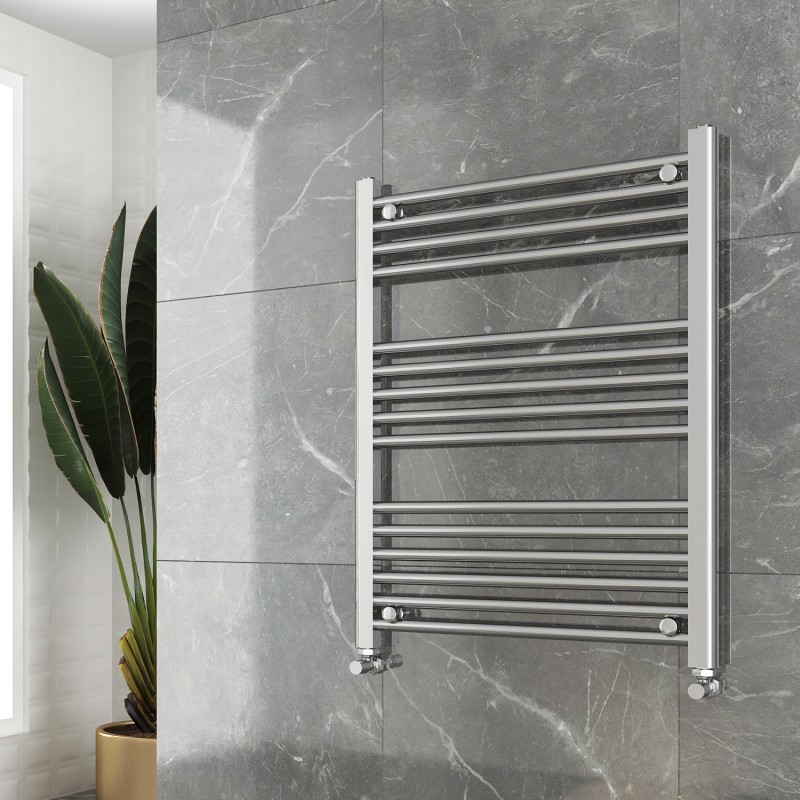 600mm (w)  x 800mm (h) "Straight Chrome" Towel Rail