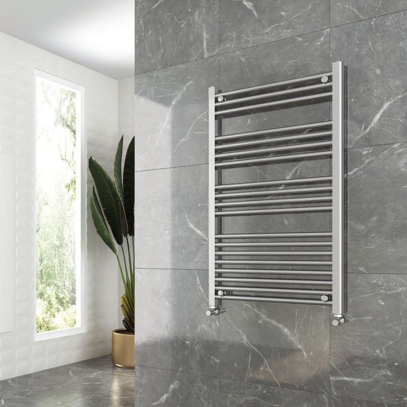 600mm (w)  x 1000mm (h) "Straight Chrome" Towel Rail