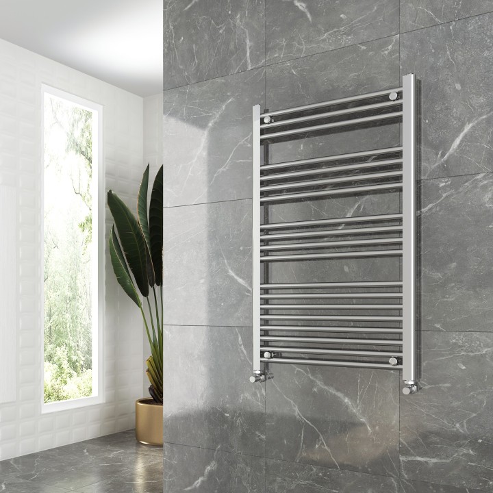 600mm (w)  x 1000mm (h) "Straight Chrome" Towel Rail - Insitu