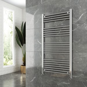 600mm (w)  x 1200mm (h) Straight Chrome Towel Rail