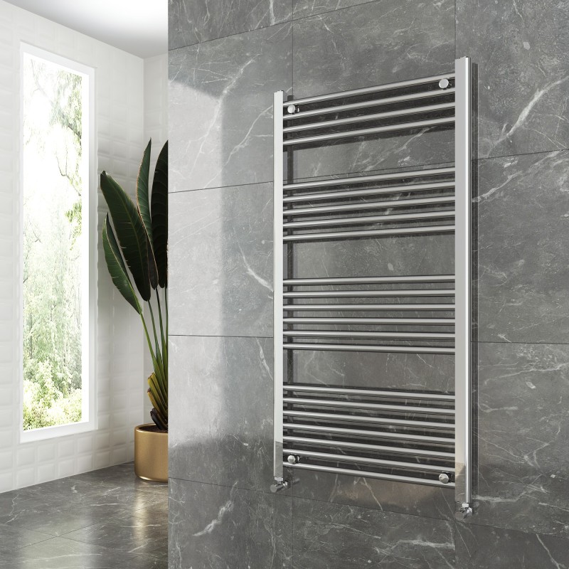 600mm (w)  x 1200mm (h) "Straight Chrome" Towel Rail