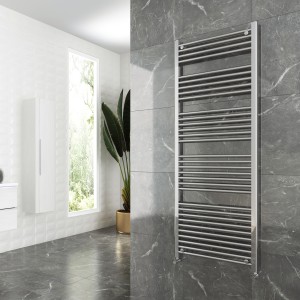 600mm (w)  x 1600mm (h) Straight Chrome Towel Rail