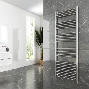 600mm (w)  x 1800mm (h) Straight Chrome Towel Rail