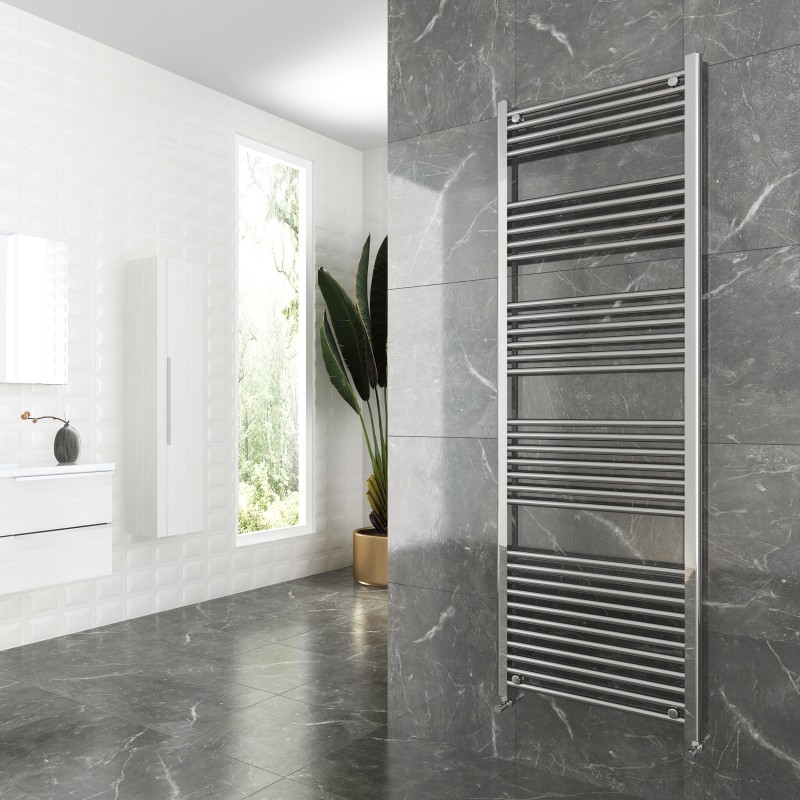 600mm (w)  x 1800mm (h) "Straight Chrome" Towel Rail