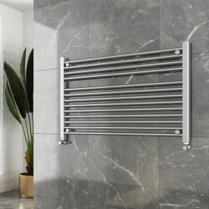 900mm (w)  x 600mm (h) Straight Chrome Towel Rail