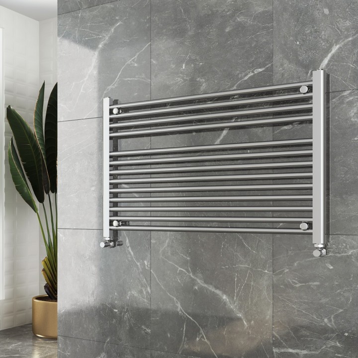 900mm (w)  x 600mm (h) "Straight Chrome" Towel Rail - Insitu