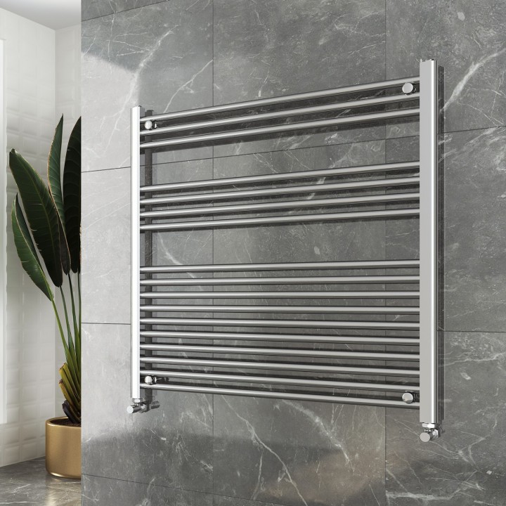 900mm (w)  x 900mm (h) "Straight Chrome" Towel Rail - Insitu