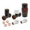 Mocha Thermostatic Valves for Radiators & Towel Rails (Pair of Straight or Corner)