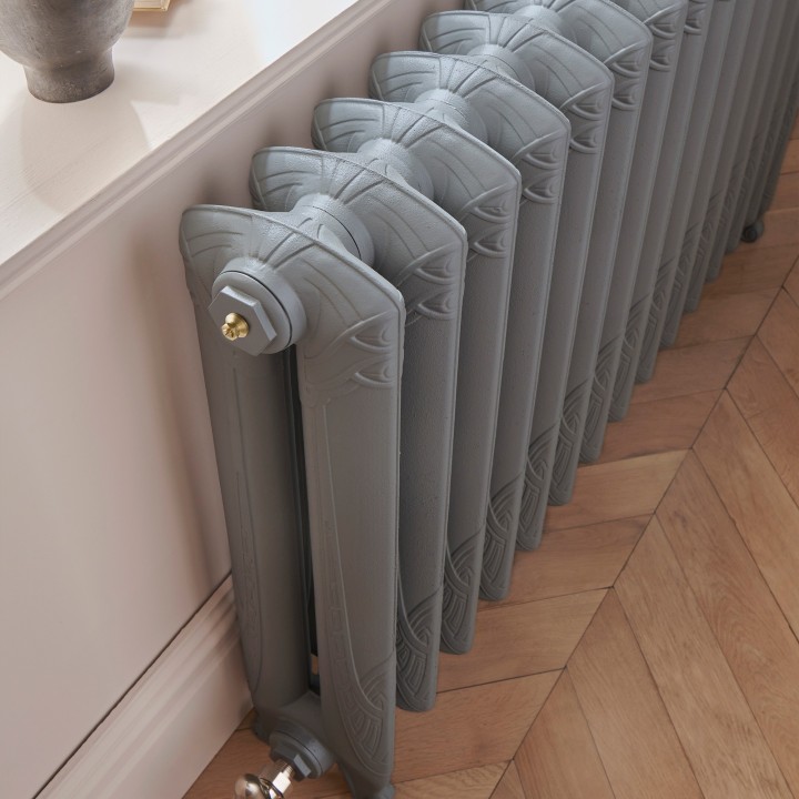 Shelby 570mm 2 Column Ornamental Cast Iron Radiator - Insitu
