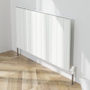 1040mm (w) x 600mm (h) "Tower" Single Panel White Horizontal Aluminium Radiator (11 Extrusions)