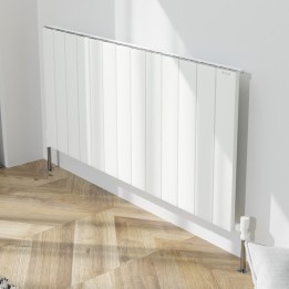 1230mm (w) x 600mm (h) "Tower" Single Panel White Horizontal Aluminium Radiator (13 Extrusions)