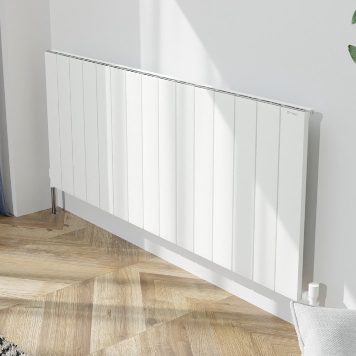 1420mm (w) x 600mm (h) "Tower" Single Panel White Horizontal Aluminium Radiator (15 Extrusions)