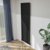 565mm (w) x 1800mm (h) "Tower" Single Panel Black Vertical Aluminium Radiator (6 Extrusions)