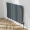 850mm (w) x 600mm (h) "Tower" Single Panel Anthracite Horizontal Aluminium Radiator (9 Extrusions)