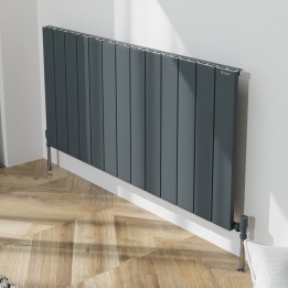 1230mm (w) x 600mm (h) "Tower" Single Panel Anthracite Horizontal Aluminium Radiator (13 Extrusions)