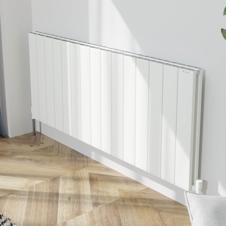 1420mm (w) x 600mm (h) "Tower" Double Panel White Horizontal Aluminium Radiator (30 Extrusions)