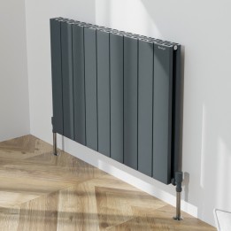 850mm (w) x 600mm (h) "Tower" Double Panel Anthracite Horizontal Aluminium Radiator (18 Extrusions)