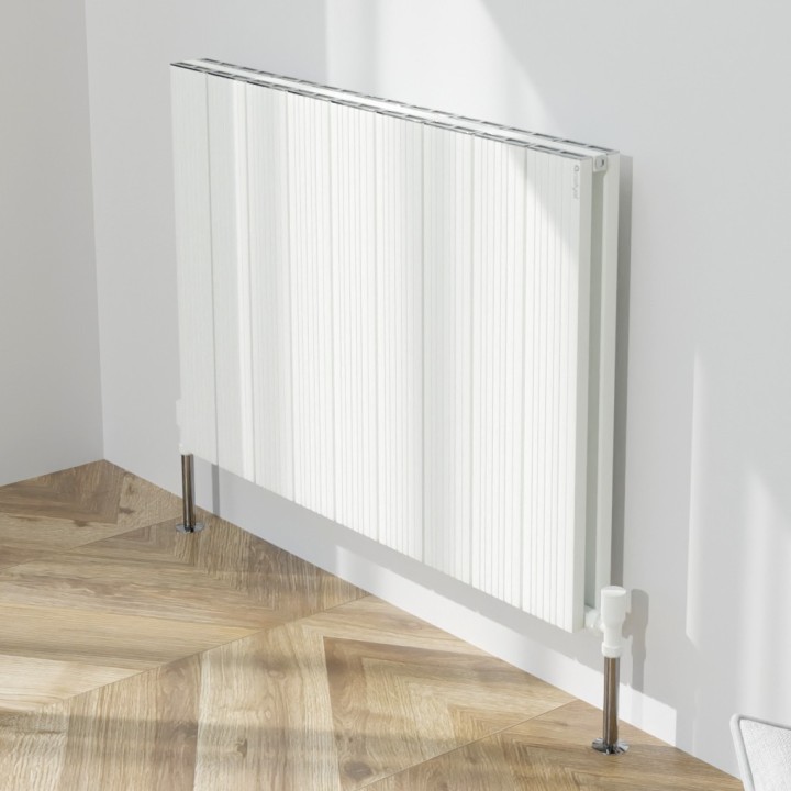850mm (w) x 600mm (h) "Tower Bold" Double Panel White Horizontal Aluminium Radiator (18 Extrusions)