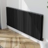 1420mm (w) x 600mm (h) "Tower Bold" Double Panel Black Horizontal Aluminium Radiator (30 Extrusions)