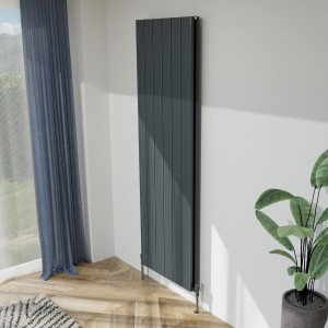 565mm (w) x 1800mm (h) "Tower Bold" Double Panel Anthracite Vertical Aluminium Radiator (12 Extrusions)